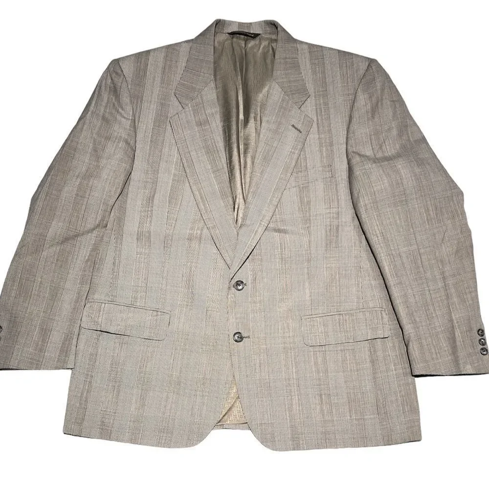 Christian Dior Men’s Houndstooth Plaid Blazer Jacket Size‎ 44R C35